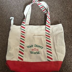 Disney Canvas Tote Bag - Red, Green, and Cream